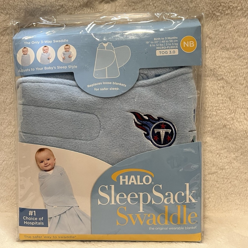 Halo SleepSack Swaddle Blue Wearable Baby Blanket 6-12 lbs Tennessee Titans NEW